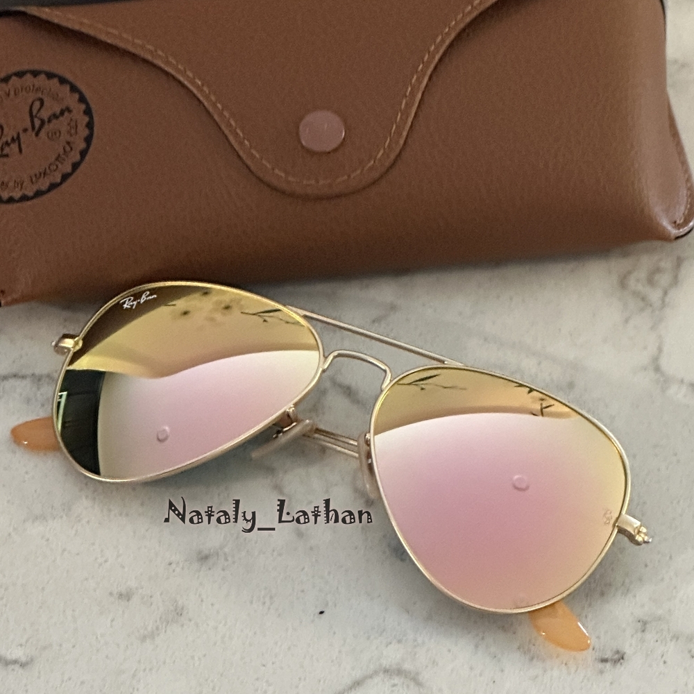 Ray-Ban (Store Display) Aviator Copper Pink Lens RB3025 - Picture 4 of 11